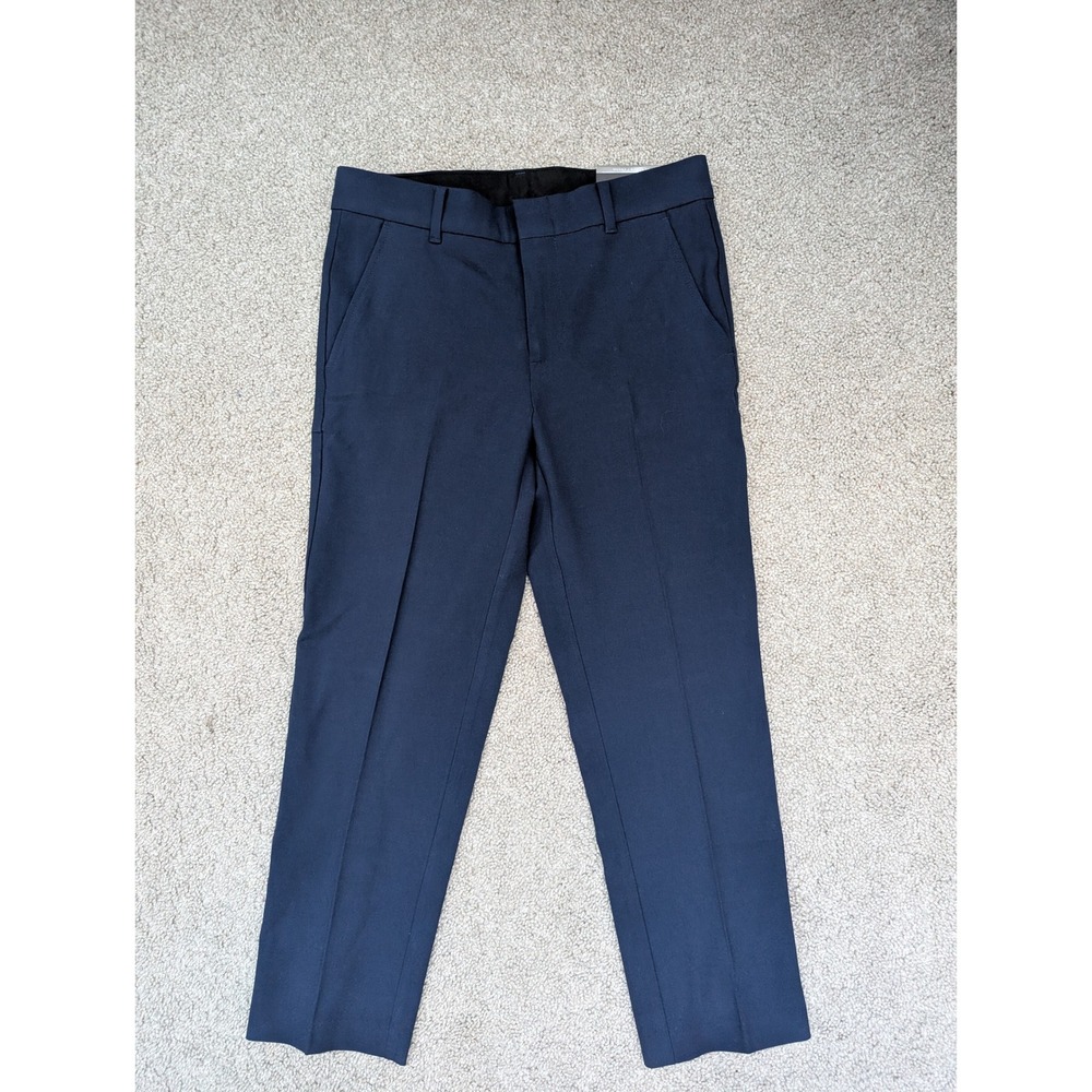 Van Heusen Dress Pants Boys Size 8 Husky Poly Rayon Navy Blue Flex Waistband